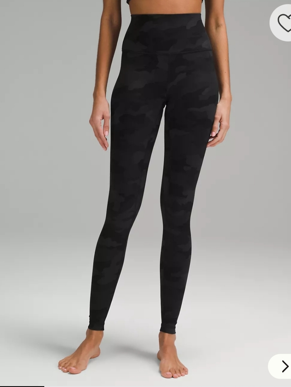 Lululemon Align Super High Rise Gray Camo Leggings, 28 Inch Length, Size 8